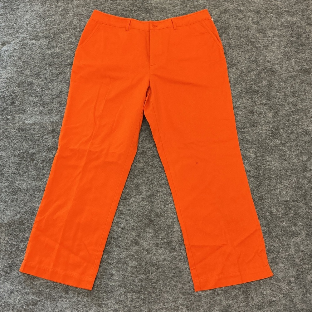 Ralph Lauren Vibrant Y2K Cropped Pedal Pusher Retro Orange Pants Size 12